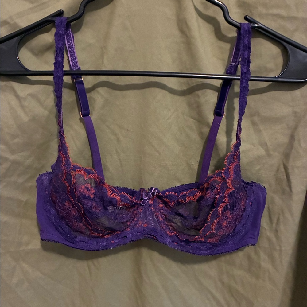 Savage X Fenty Purple and Pink Lace Bra